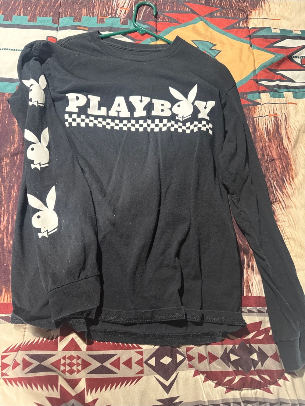 Playboy Long Sleeve Graphic Tee - Black